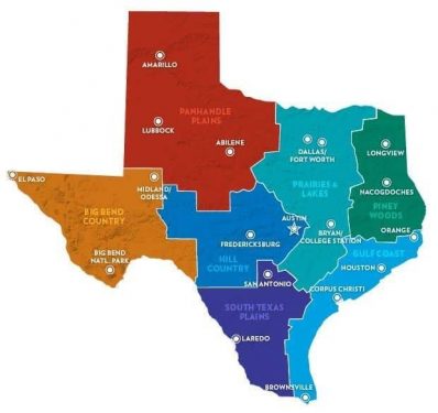 Texas Map Regions - RV Chronicle