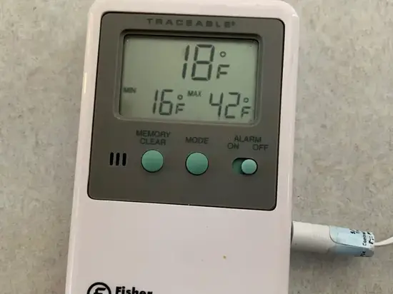 thermostat at 18