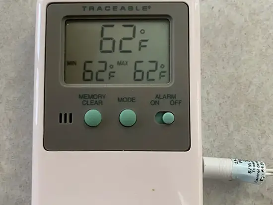 Thermostat at 62