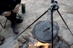 Using-A-Cast-Iron-On-A-Campfire 3