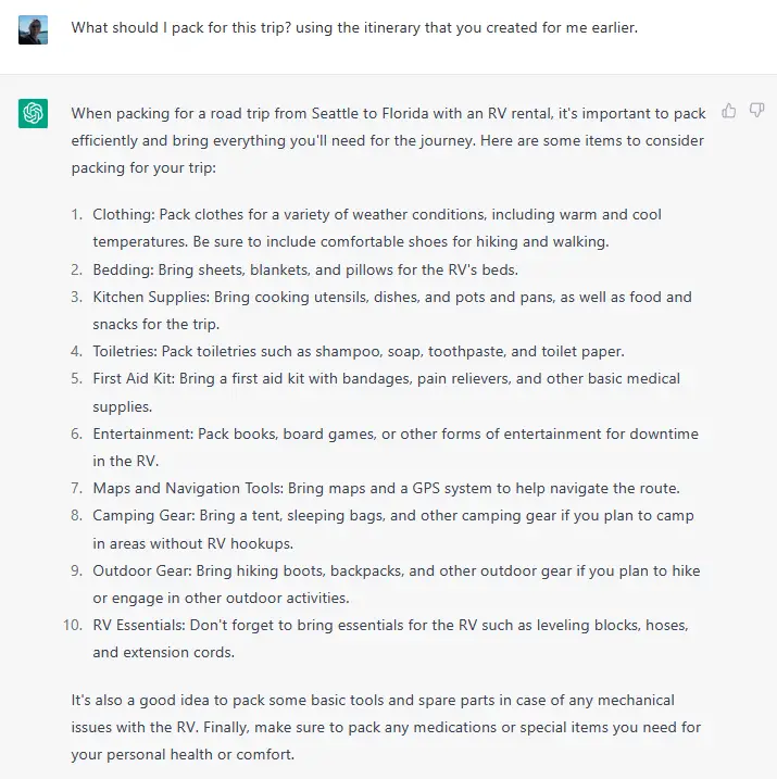 The Smart RVing Experience: How ChatGPT (AI) Can Make Your Next Trip More Convenient 6